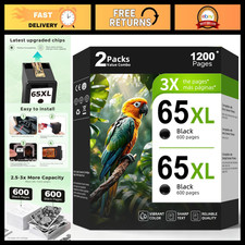 High-Capacity Black Ink Cartridge Replacement 65XL for HP - 2-Pack, Compatible picture