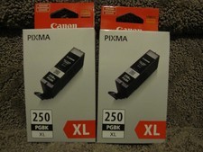 Lot of 2 Canon PGI-250XL Pixma 250 XL PGBK Black Ink Cartridges Genuine 250XL picture