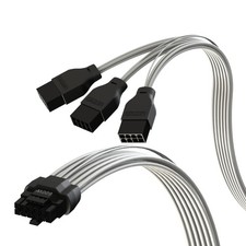 White 40cm 12VHPWR GPU Power Extension Cable 12+4 To 3x8 Pin PCIe 5.0 RTX 5080 picture
