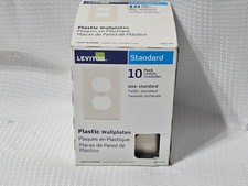 Leviton 78003-TMP 10-Pack Light Almond Plastic Outlet Wallplates NEW Box Wear picture