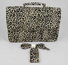 Leopard Print Laptop Briefcase Shoulder Bag Detachable Strap Pouch NWOT Work picture