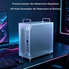 Frosted Acrylic Vertical Stand Case for Ma-c Studio M1/M2/M4 Ultra with All Port picture