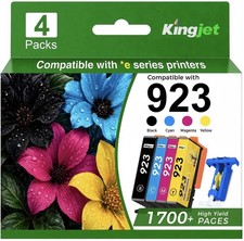 Kingjet 923 Compatible 4-Pack Ink (BK/C/M/Y) for HP Inkjet Printers picture