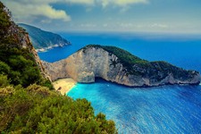 Landscape beach sea greece zakynthos navagio blue Custom Gaming Mat Desk picture