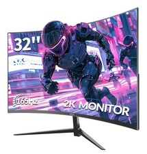 ZZA 32 Inch Curved Monitor,1440p VA Screen 165Hz, 1500R Curved Gming... picture