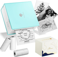 M02 Bluetooth Mini Sticker Printer with 3 Rolls Paper Portable Photo Printer picture