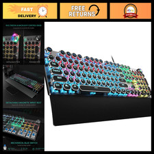 Typewriter Style Mechanical Gaming Keyboard - Wired, 104 Keys, Retro Design picture