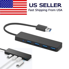 USB 3.0 Hub 4 Port Splitter Adapter Data Charger Slim Super Speed PC Mac Laptop picture