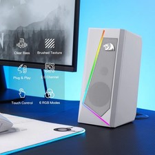 Redragon GS520 RGB Desktop Speakers 2.0 Stereo PC USB 3.5mm Gaming Speaker picture