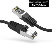 20 Pack of 15Ft CAT7 Shielded (SSTP) 600MHz Ethernet Network Booted Cable Black picture