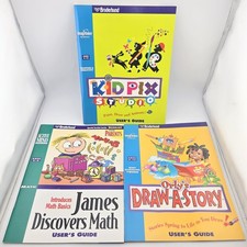 Broderbund Software Manuals Lot Kid Pix Orly James Discovers Math 1990s NO CDs picture