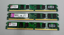 Lot Of 3 Kingston DDR2 2GB Each (2 x 2GB = 6GB) PC2 800MHz RAM Memory B/Green picture
