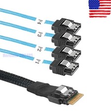 High Quality Internal SlimSAS SFF-8654 4i to 4 x SATA Breakout Forward Cable picture