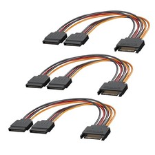 Mbiydeg 3-Pack 15 Pin SATA Power Splitter Cable, 8 Inch Sata Male to 8 inches picture