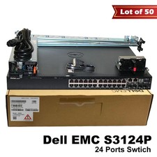 Lot of 50 Dell PowerSwitch S3124P 24-Ports 1GbE PoE+ L3 2x 10GbE Switch F8NYC picture