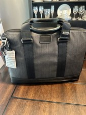 New Tumi Laptop Briefcase Graphite Grey 16” Lightweight Slim Owens picture