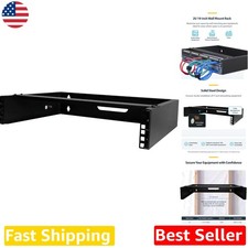 Heavy Duty 2U Wall Mount Network Rack 19in 14in Deep Steel Server Bracket 77lb picture