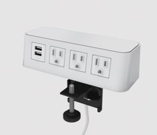 BYRNE Burele 3-Power Outlet & 2-USB Charging Port Edge Mount Clamp picture