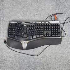 Microsoft Natural Ergonomic Keyboard 4000 v1.0 Black Silver Wired USB TESTED picture