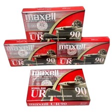 Maxell UR90 90 Min Blank Cassette Tapes 4-Pack Lot Vintage New Sealed picture