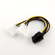 10x Dual 4Pin Molex to 6Pin PCI-E Power Supply Converter Adapter Connector Cable picture