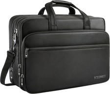 Expandable 18 Inch Gaming Laptop Briefcase - Water-Resistant Travel Bag for Men picture
