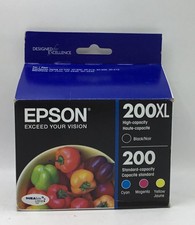 Epson 200XL Black, 200 C M Y Combo 4pk Ink Cartridges EXP 09/2026 picture