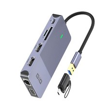 USB Docking Station GIQ USB C HUB USB 3.0 to Dual HDMI VGA Adapter Triple Dis... picture