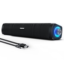 Uakinat USB Computer Speakers,Computer Speakers with 3.5 mm aux,Wired Black picture
