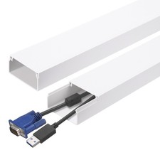 4pcs Cord Hider Wall 15inx1.97inx1in Cable Cover Adhesive Wire Hider,White picture