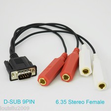 10pcs 30cm D-Sub 9pin DB9 9pin Male to 4 x 6.3mm 1/4