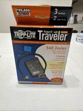 TRIPP LITE TRAVELER3USB Datacom Surge Protector,3 Outlet,Blk 33L730 NEW picture