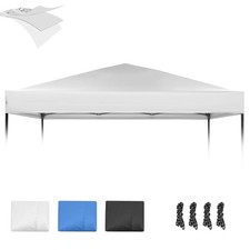 10×10 Canopy Replacement Top, Pop Up 10'x10' 300D Oxford Cloth, Silvery White  picture