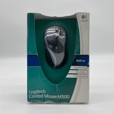 NEW Logitech M500 Corded Standard Mouse (Black) OEM Genuine NOS Factory SEALED picture