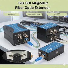 4K@60Hz 12G SDI Fiber Optic Converter 20KM LC SM SD HD 3G 6G 12G SDI TX RX picture