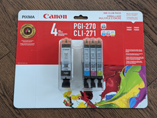 New Genuine Canon PG-270 Black + CL-271 Color CMY Ink Cartridge Club Pack OEM picture