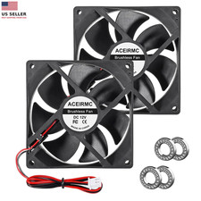 2Pcs 9225 92Mm X 25Mm 12V DC Brushless Computer Case Fan 12 Volt 2Pin Dual Ball picture