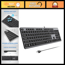Ultra-Slim USB Wired Keyboard, Quiet Chocolate Keys, Compatible with Windows 11/ picture