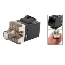 5 Pcs 8P8C Keystone CAT6 110 RJ45 Netwrok Socket Punch Down Modular Jack Black picture