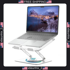 Laptop Stand 10-17 Inch, Metal, 360° Rotatable, Multi-Angle, White picture