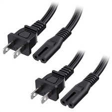 2 Pack 10ft TV Power Cord for Samsung LG Sony TCL PS4 PS5 Non Polarized picture