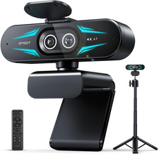 EMEET C60E Dual 4K Webcam for Streaming with Tripod, Wide-Angle and Telephoto Ca picture