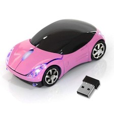 HuGuWdy Pink Wireless Car Mouse - 2.4G with USB Receiver,  picture
