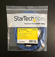 StarTech.com Cat6A Shielded STP Ethernet Cable 6ft Blue RJ45 M/M C6ASPAT6BL picture