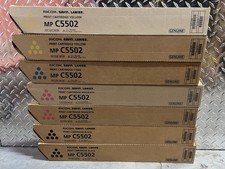 7 New OEM Ricoh MPC5502 Toner Cartridges Black Cyan Magenta Yellow 841735 841754 picture