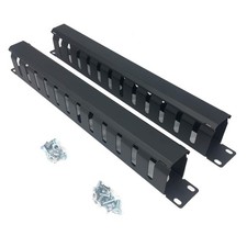 2 Pack Metal 1U 19 Inch Cable Manager 12 Big Slots with Cover picture