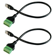 2Pcs RJ11 Male to 6 Pins Screw Terminal Block Adapter for Cat3 Telephone Handset picture