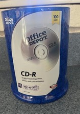 Office Depot CD-R 52X 700MB/80MIN 100 Pack Spindle Sealed Brand New Blank CD-Rs picture