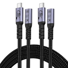 USB C Extension Cable 6.6FT (2 Packs/240W/40Gbps/8K), Type C Extender Cables Fas picture