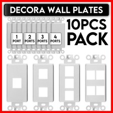 Keystone Wall Plate 1 2 3 4 Port Insert Jack White for Decorator Wallplate 10PCS picture